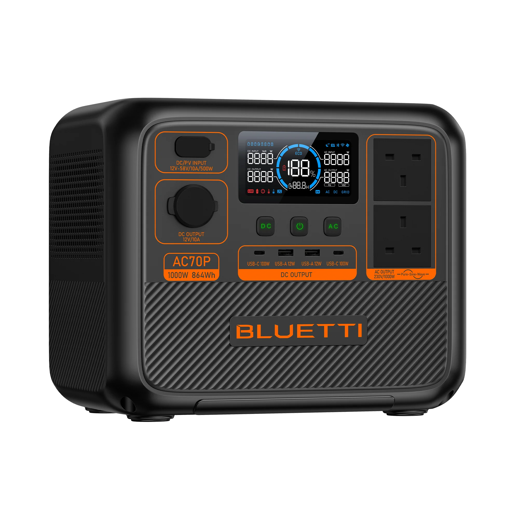 BLUETTI AC70P Portable Power Station | 1,000W 864Wh - Image 3