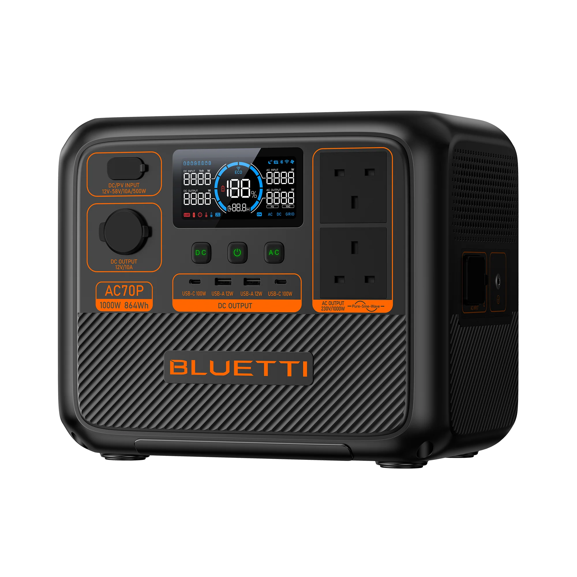 BLUETTI AC70P Portable Power Station | 1,000W 864Wh - Image 4