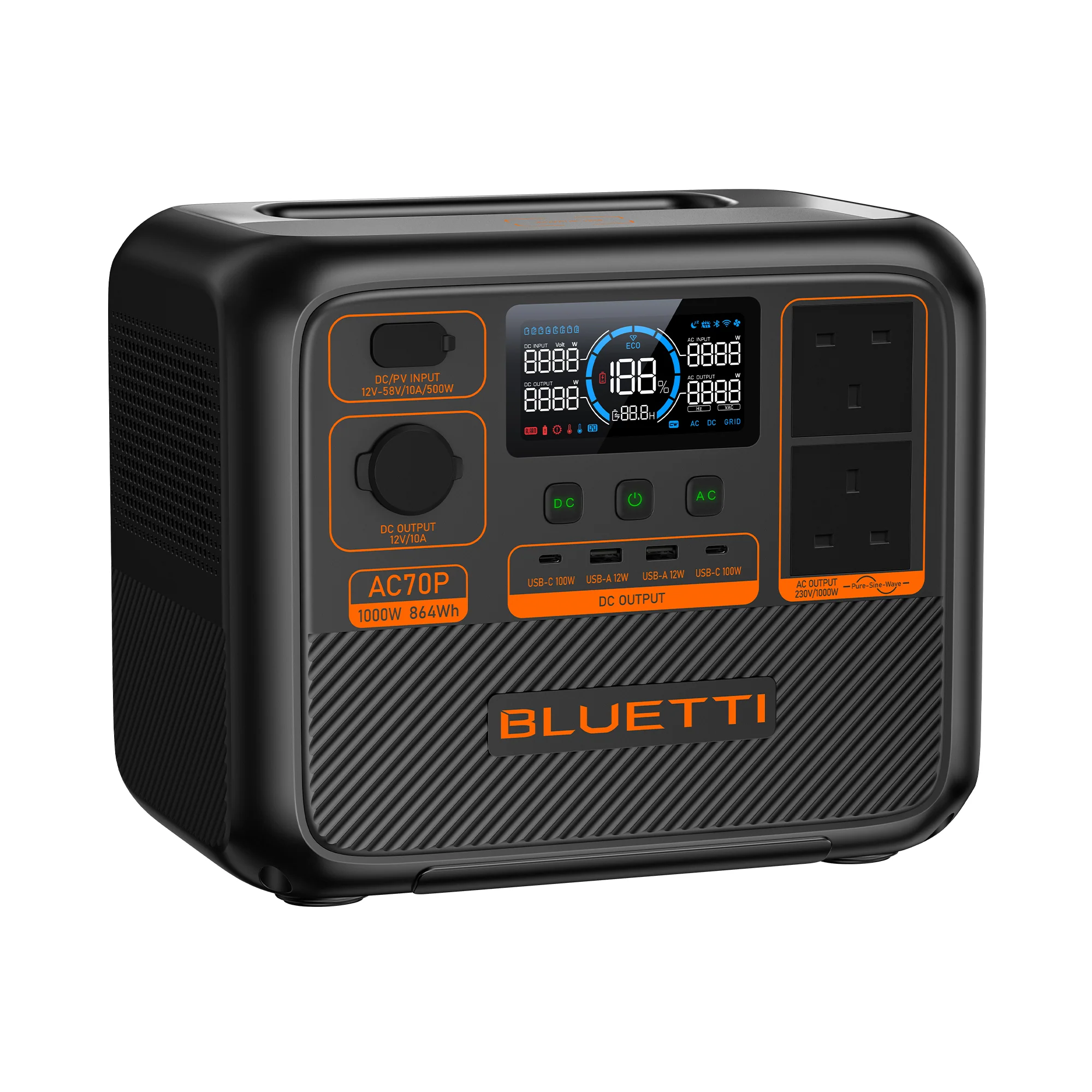 BLUETTI AC70P Portable Power Station | 1,000W 864Wh - Image 5