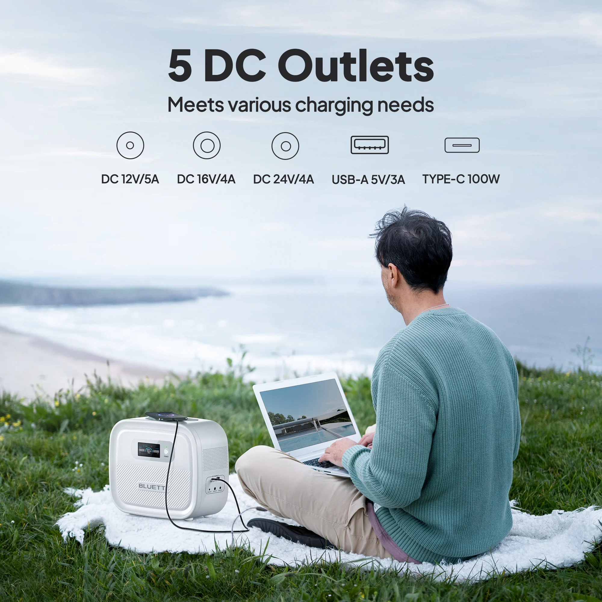 BLUETTI X60 614Wh CPAP Power Bank For Camping/Travel/Emergency - Image 7
