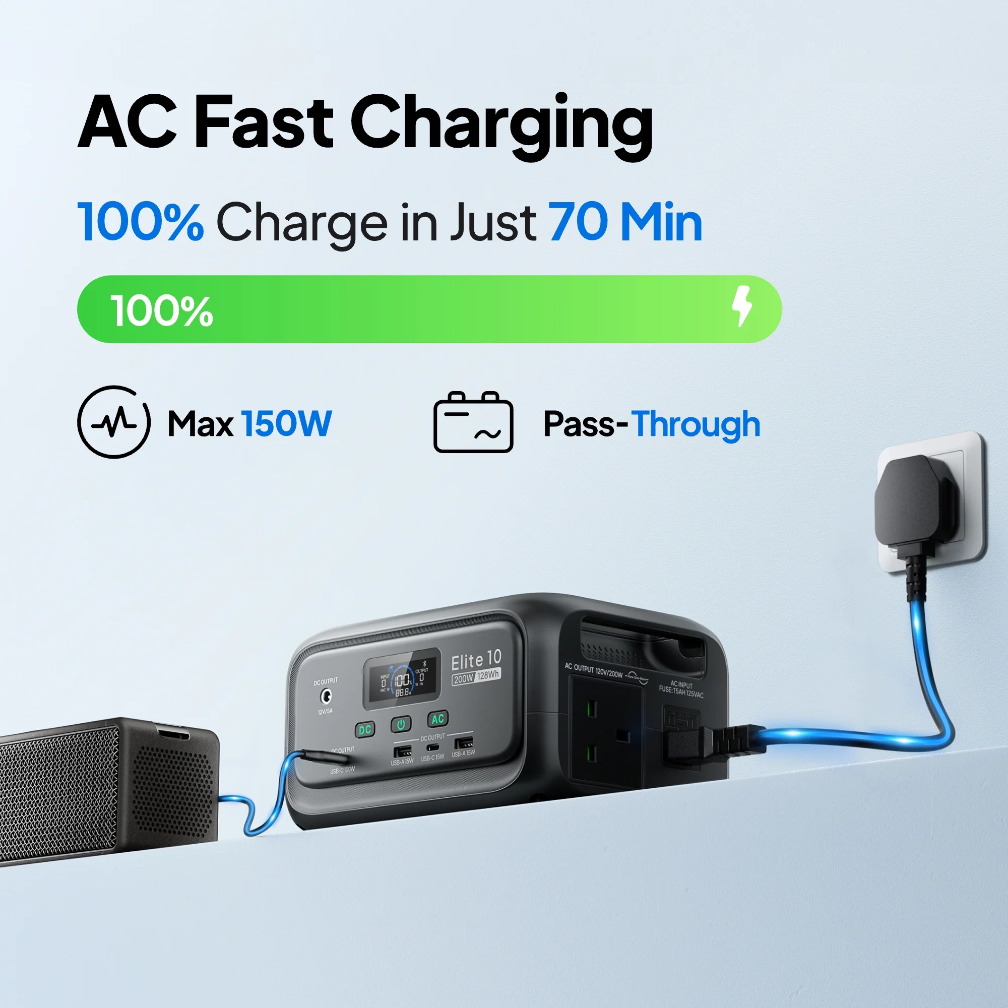 BLUETTI Elite 10 Portable Power Station | 200W 128Wh - Image 7