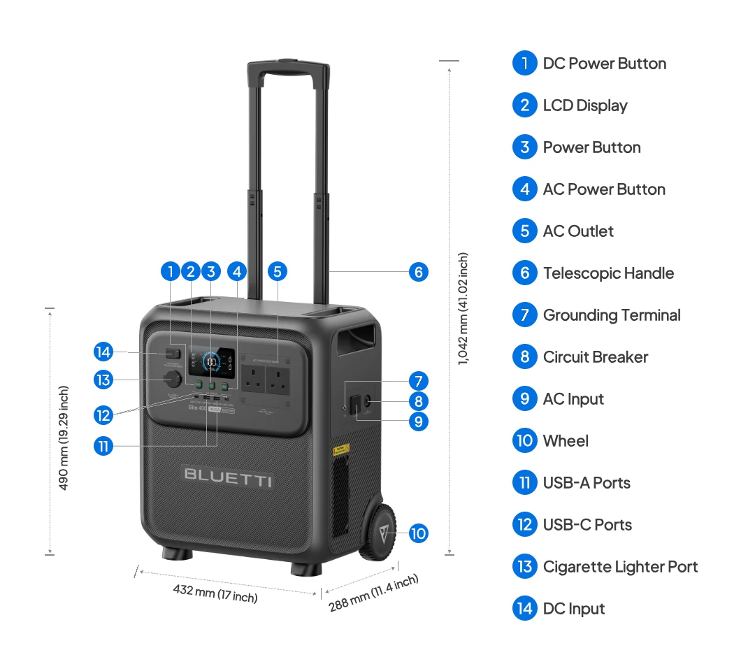 BLUETTI Elite 400 Portable Power Station | 2,600 W, 3,840 Wh - Image 8